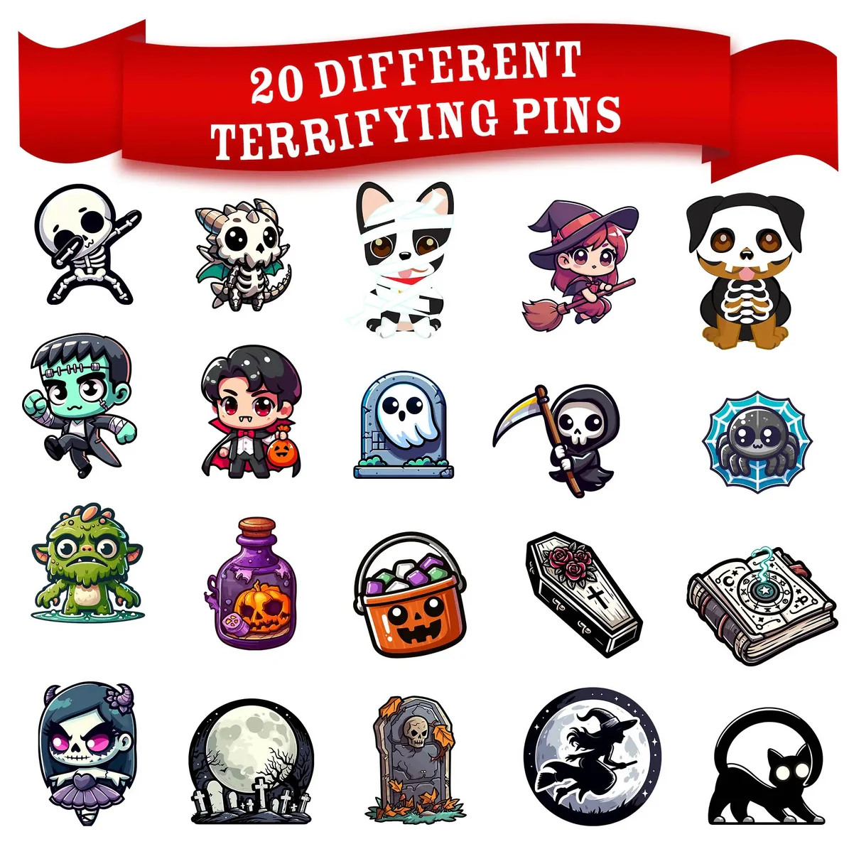 1985 Games: Fright Night Mystery Dice – Spooky Dice, Pin and Sticker Blind Bag - Image 7
