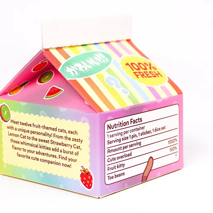 1985 Games: Milk Carton Mystery Dice Different Fruit Kawaii Cats Blind Box - Image 2