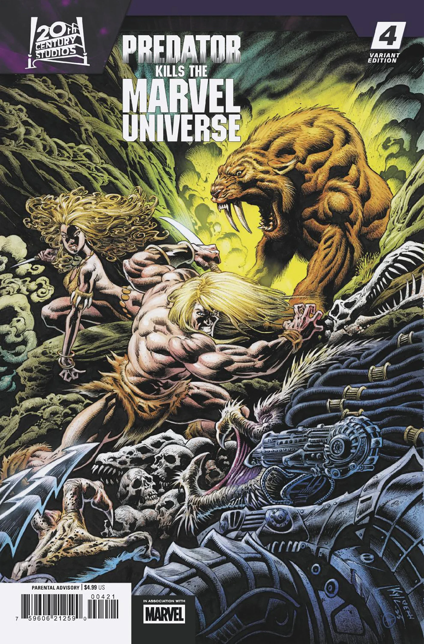 Predator Kills The Marvel Universe #4 Kyle Hotz Hunting The Hunters Variant