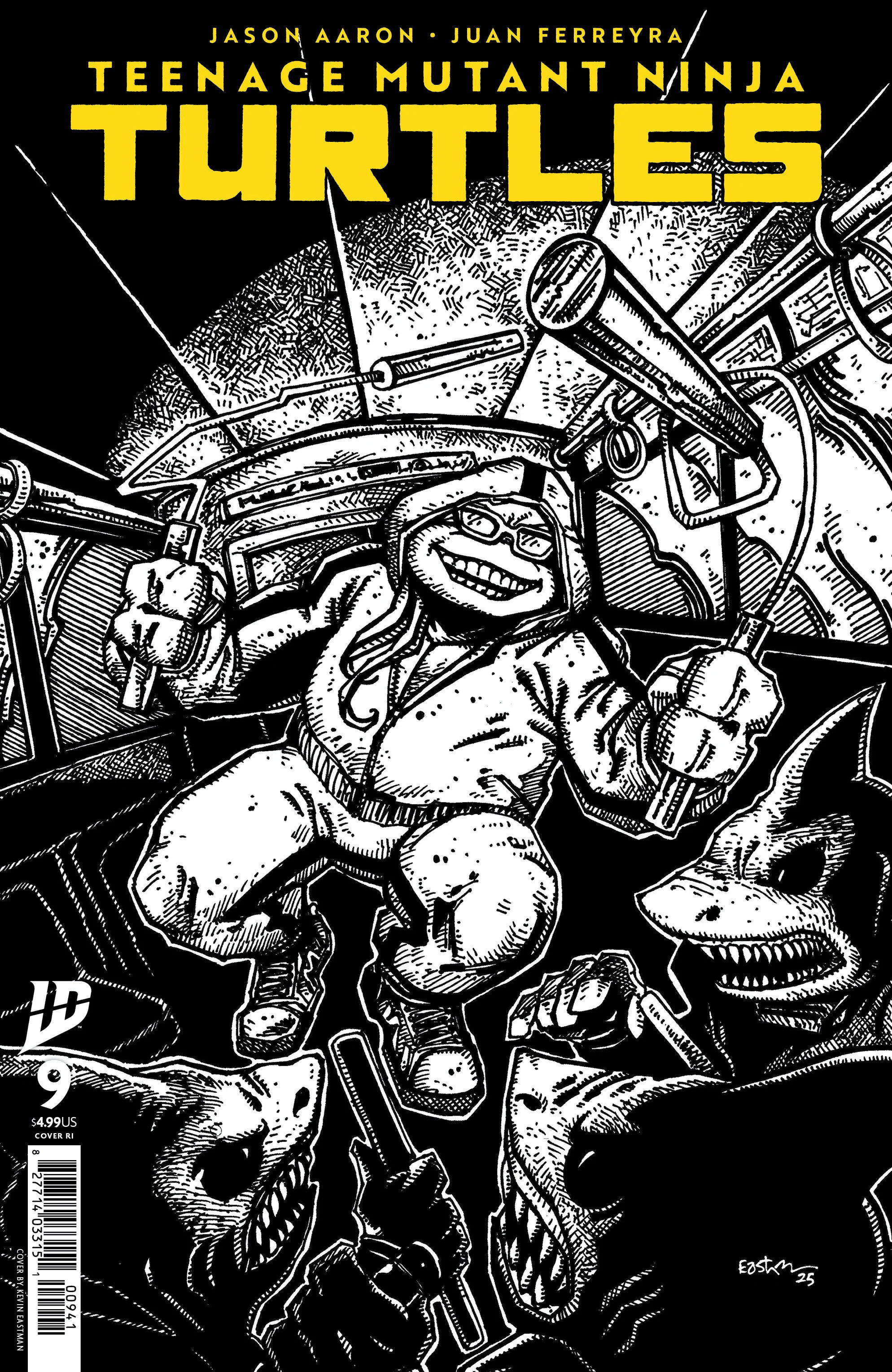 Teenage Mutant Ninja Turtles 2024 #9 10 Copy Eastman Black & White