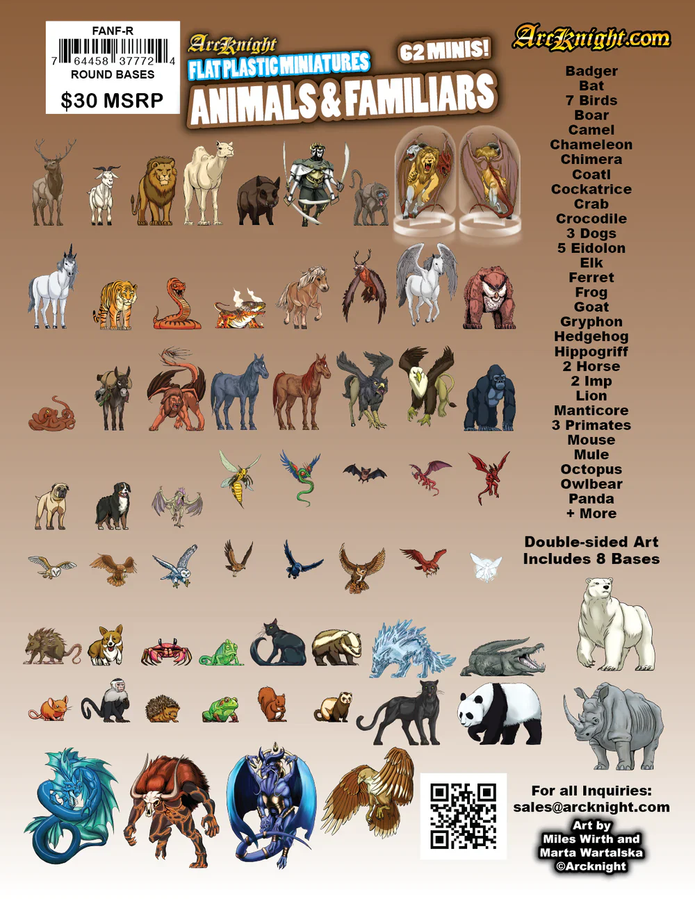 Arcknight - Flat Plastic Minis: Animals & Familiars (62 pc) - Image 2
