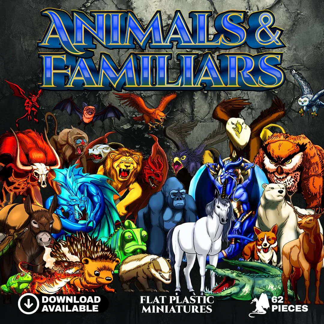 Arcknight - Flat Plastic Minis: Animals & Familiars (62 pc) - Image 3