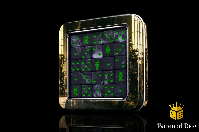 Barron of Dice: Day of The Dead Dice - Green Coffin