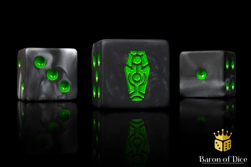Barron of Dice: Day of The Dead Dice - Green Coffin - Image 3