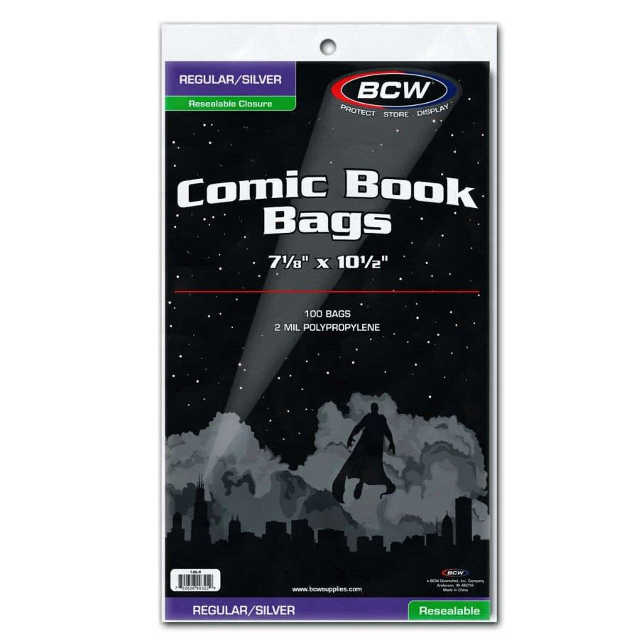 BCW Supplies: Silver Age Comic Bags 7 1/8X10 1/2 Resealable (1-SIL-R)
