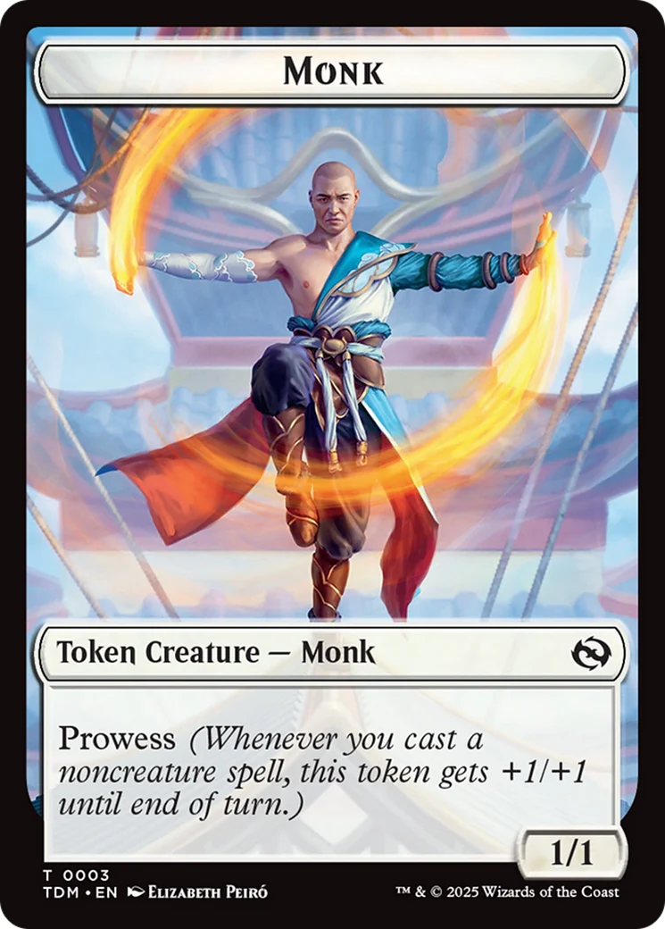 Bird // Monk Double-Sided Token [Tarkir: Dragonstorm Tokens] - Image 2