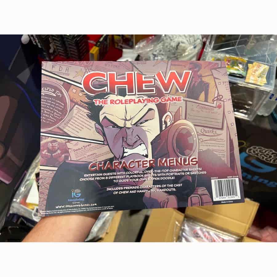 Chew: The Role Playing Game: Character Menus
