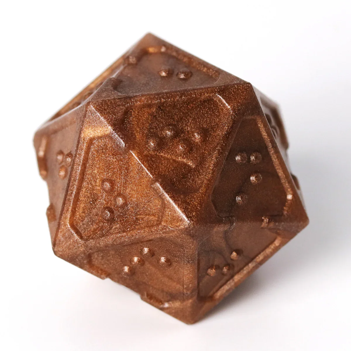 Die Hard Dice: 7pc RPG Set - DOTS Braille Acrylic - Molten Bronze - Image 2