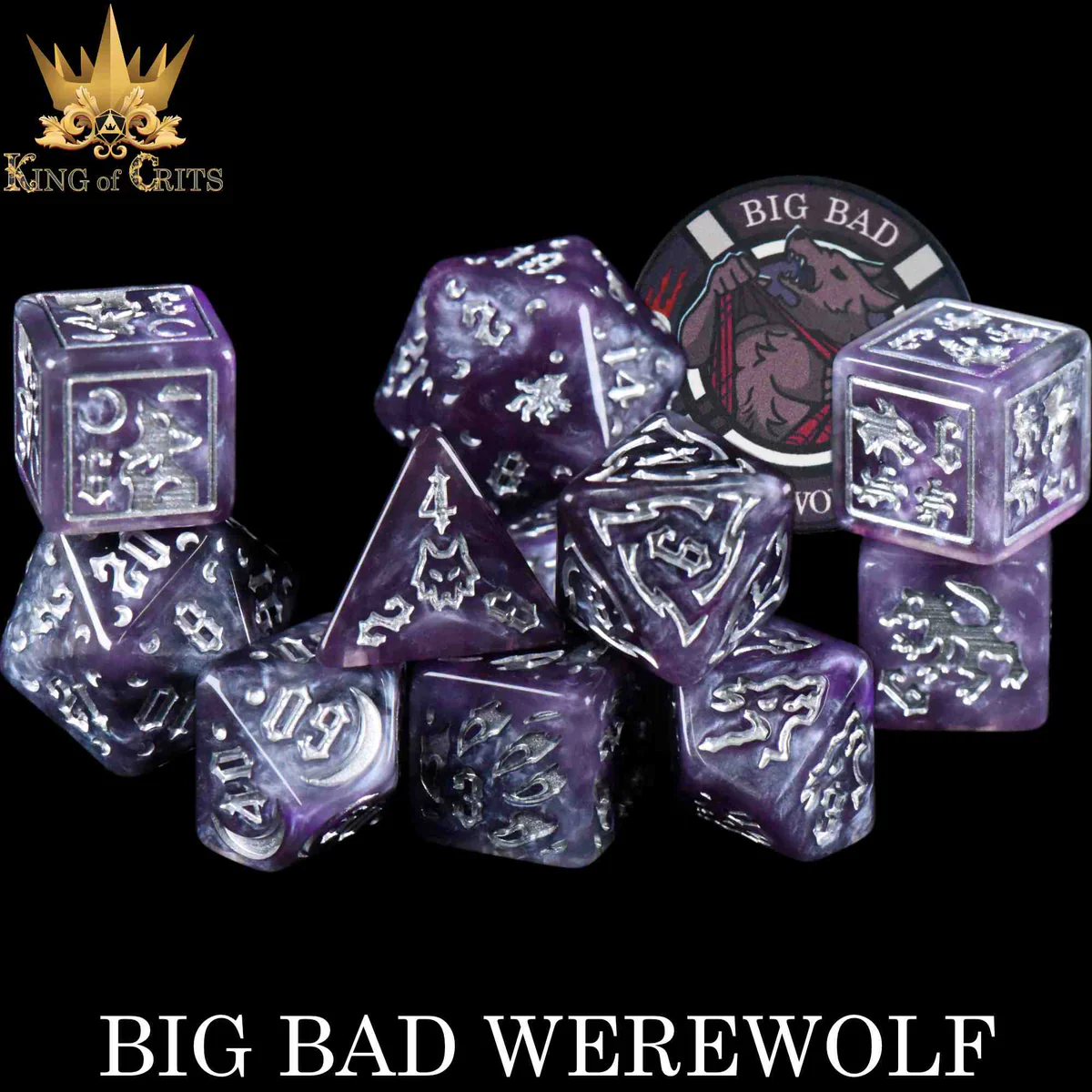 DND Dice 11 Dice Set: Big Bad Werewolf