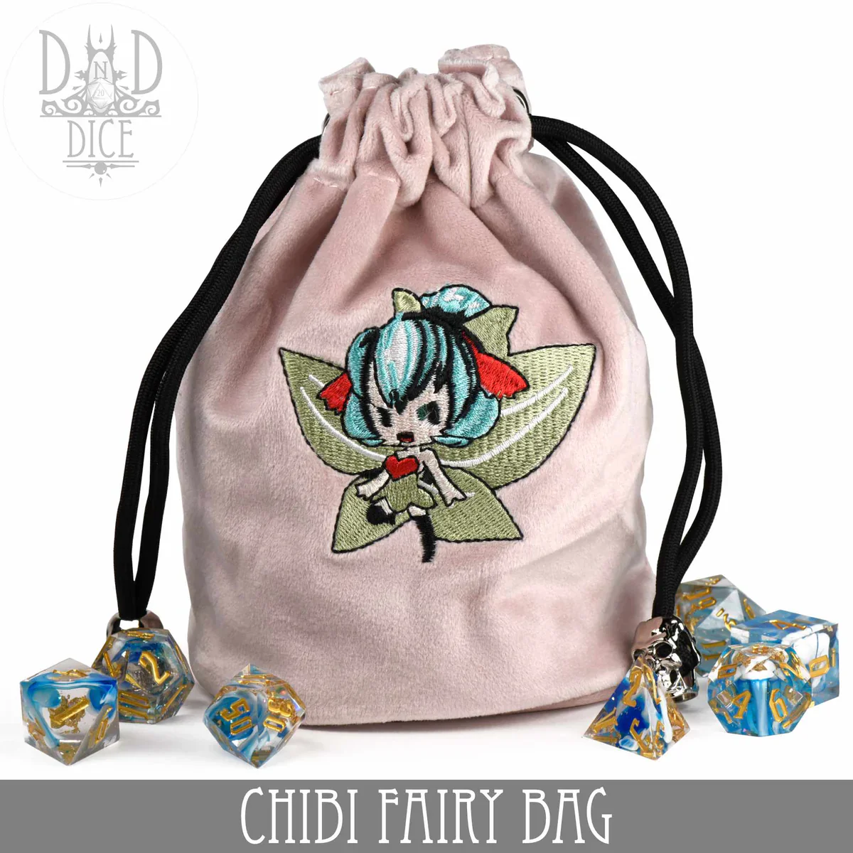 DND Dice Chibi Fairy Dice Bag