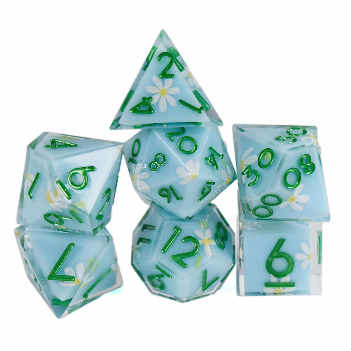 DND Dice Poly 7 Dice Set: Daisy Chain (Handmade)