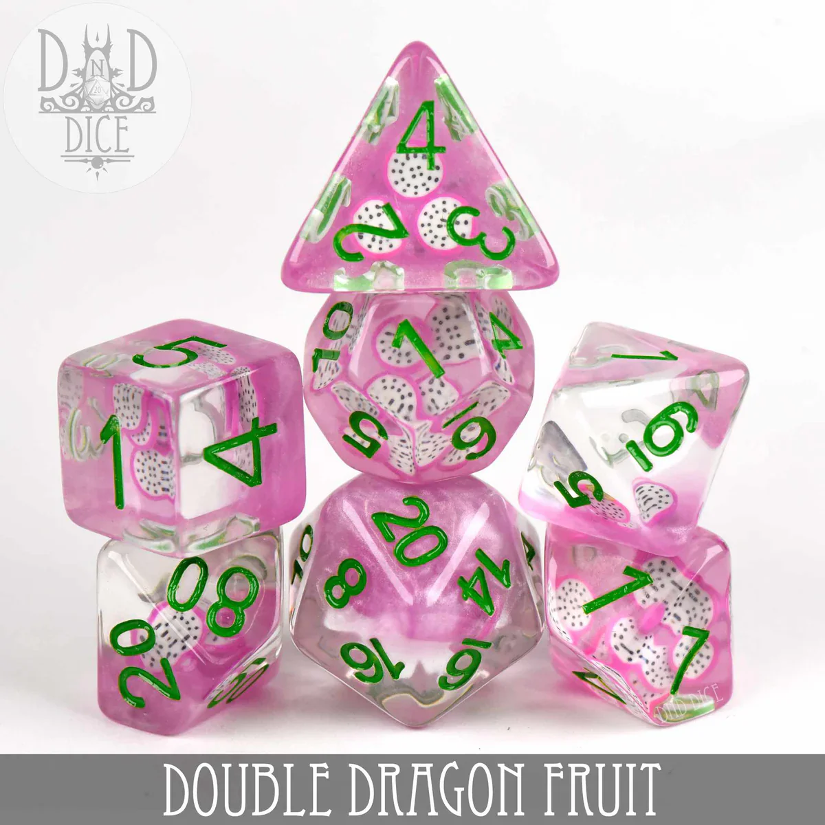 DND Dice Poly 7 Dice Set: Double Dragon Fruit