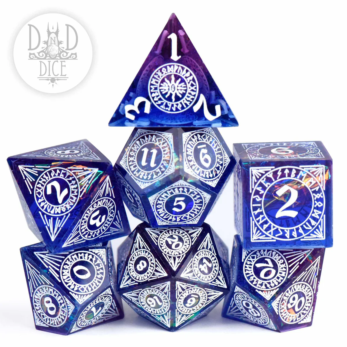 DND Dice Poly 7 Dice Set: Helheim Hold (Handmade)