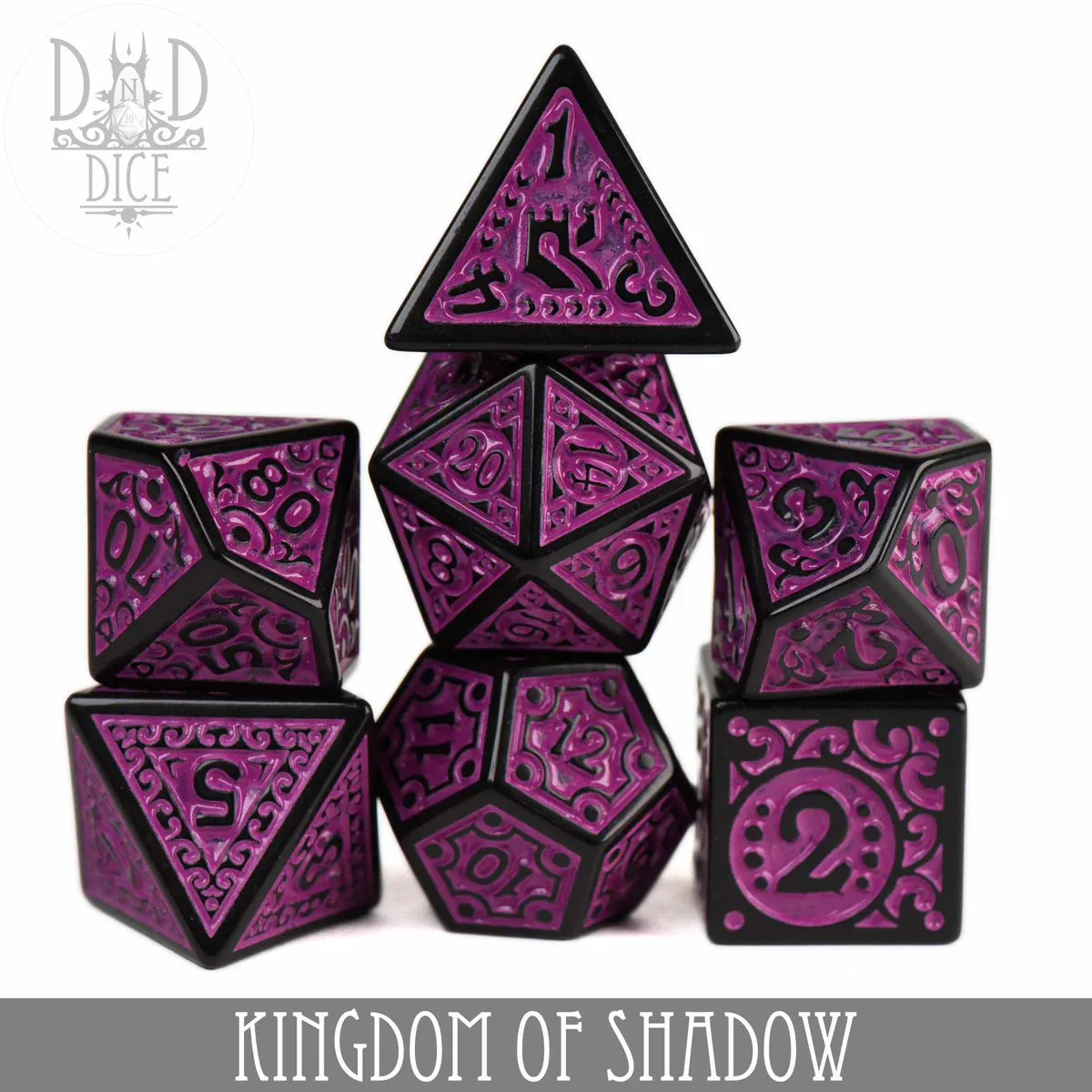 DND Dice Poly 7 Dice Set: Kingdom of Shadow