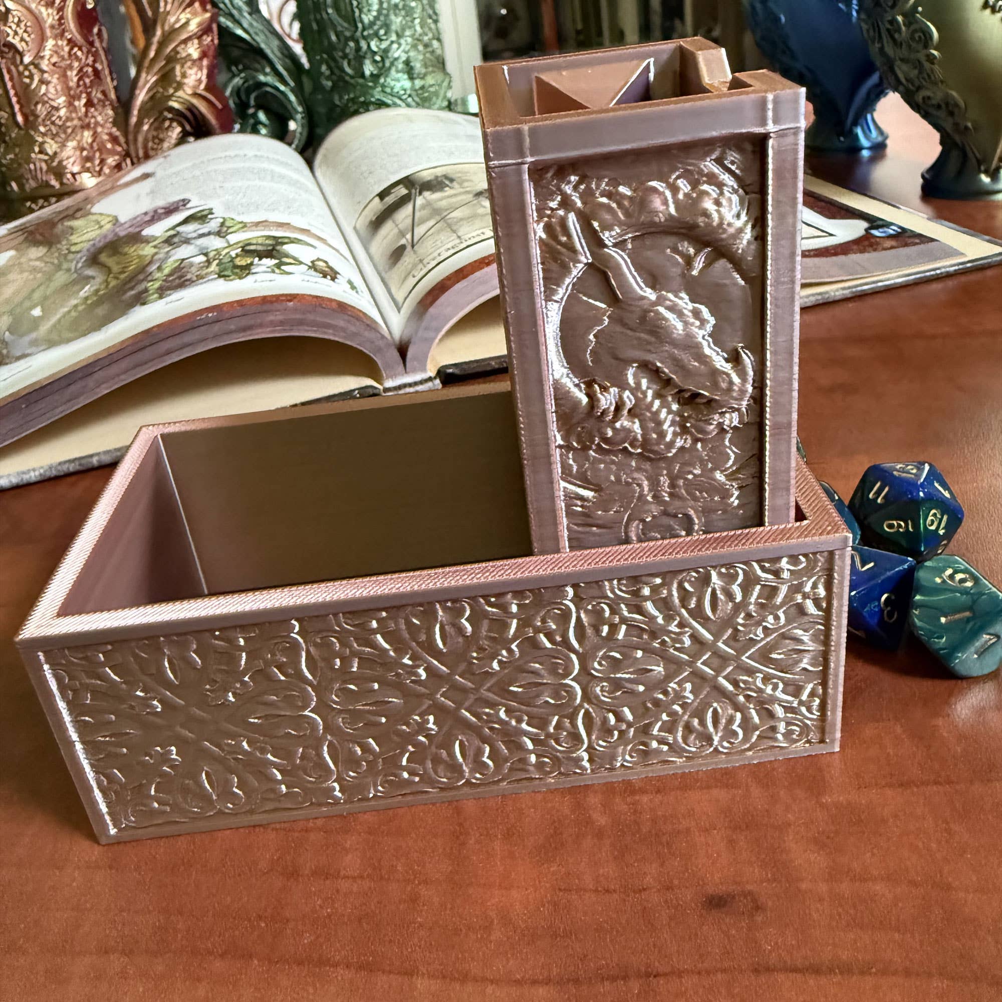 Folding Dragon Dice Tower & Storage | TTRPG, D&D, TCG, CoC - Image 7