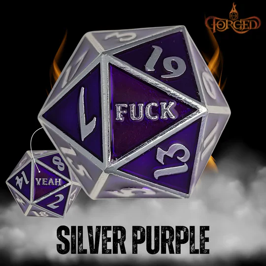 Forged Gaming: F*ck Yeah D20 Metal RPG Dice - Image 3
