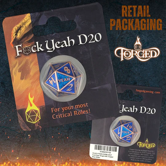 Forged Gaming: F*ck Yeah D20 Metal RPG Dice - Image 7