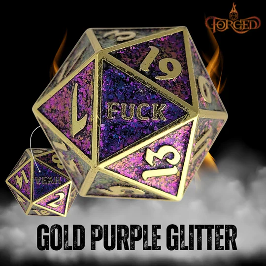 Forged Gaming: F*ck Yeah D20 Metal RPG Dice - Image 8