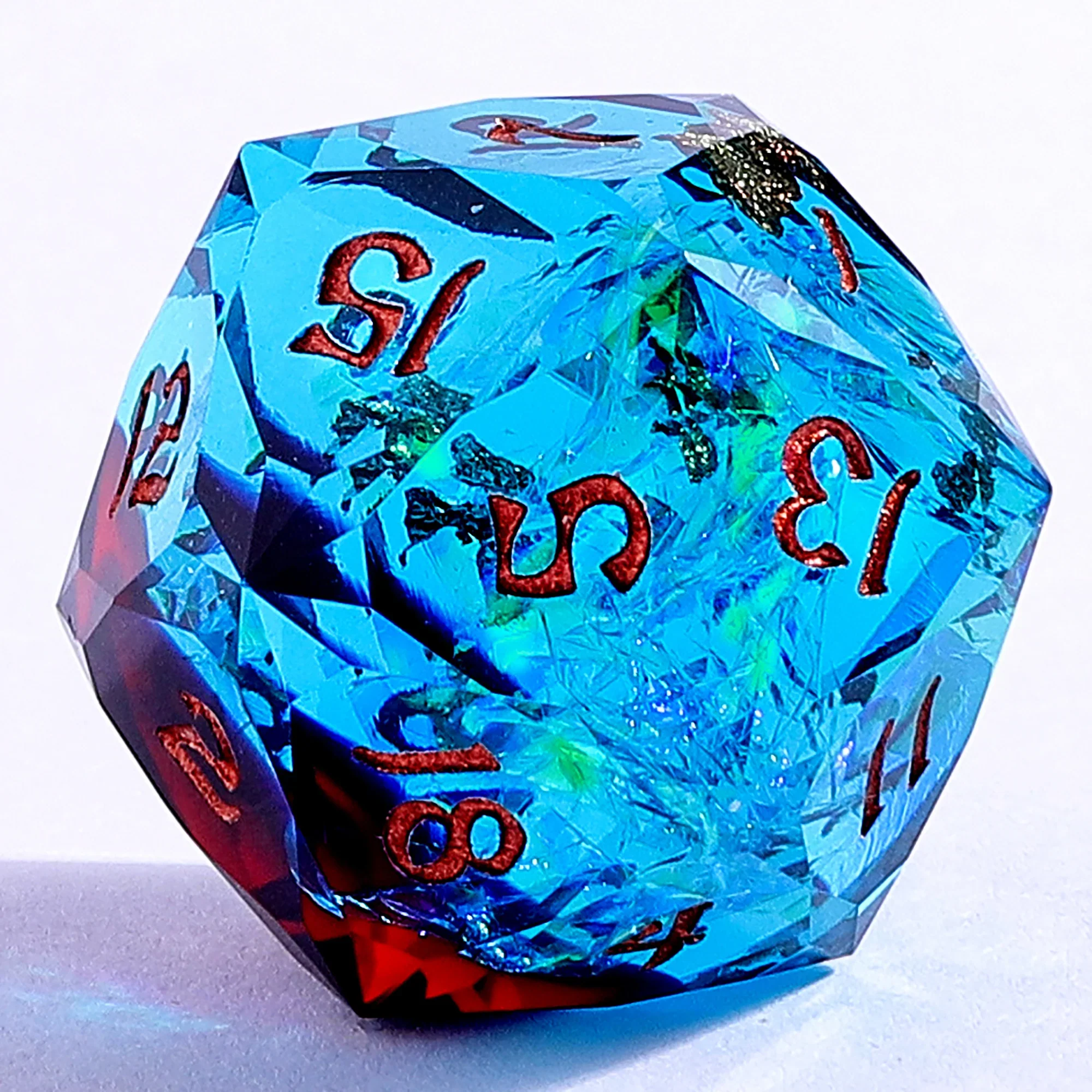 HYMGHO - Captured Magic Luster Cut Resin Dice Set - Blue & Red - Image 3