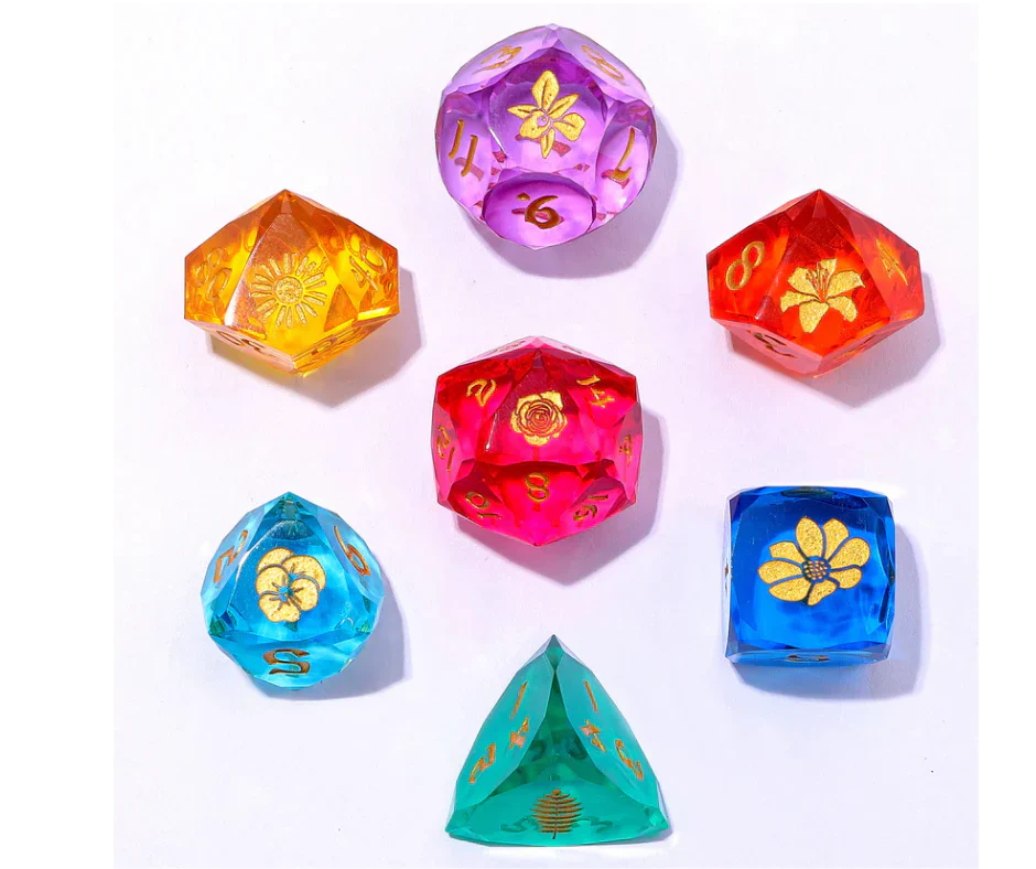 HYMGHO - Captured Magic Luster Cut Resin Dice Set - Bouquet of Dice - Image 2