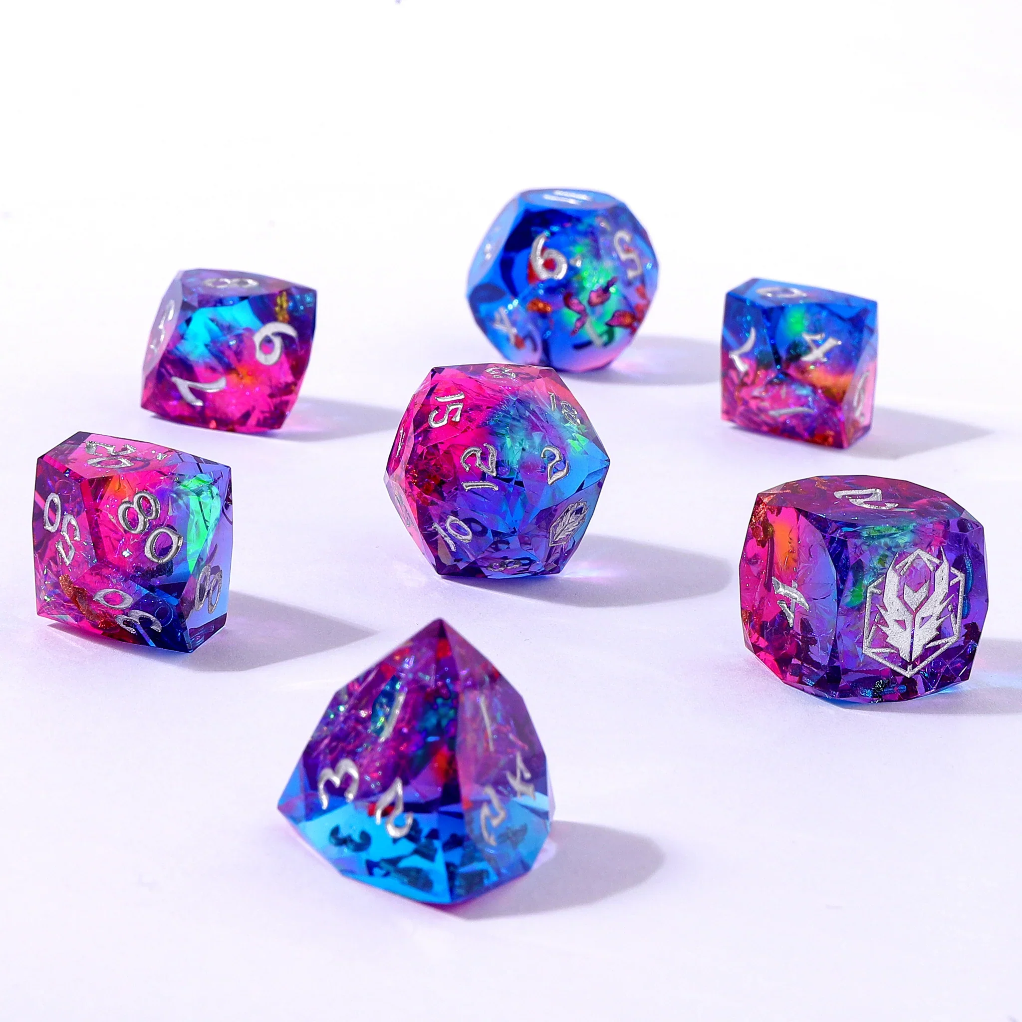 HYMGHO - Captured Magic Luster Cut Resin Dice Set - Gilded Storm - Image 2