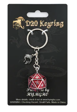 HYMGHO -D20 Keychain Behemoth - Blood on Gun Metal
