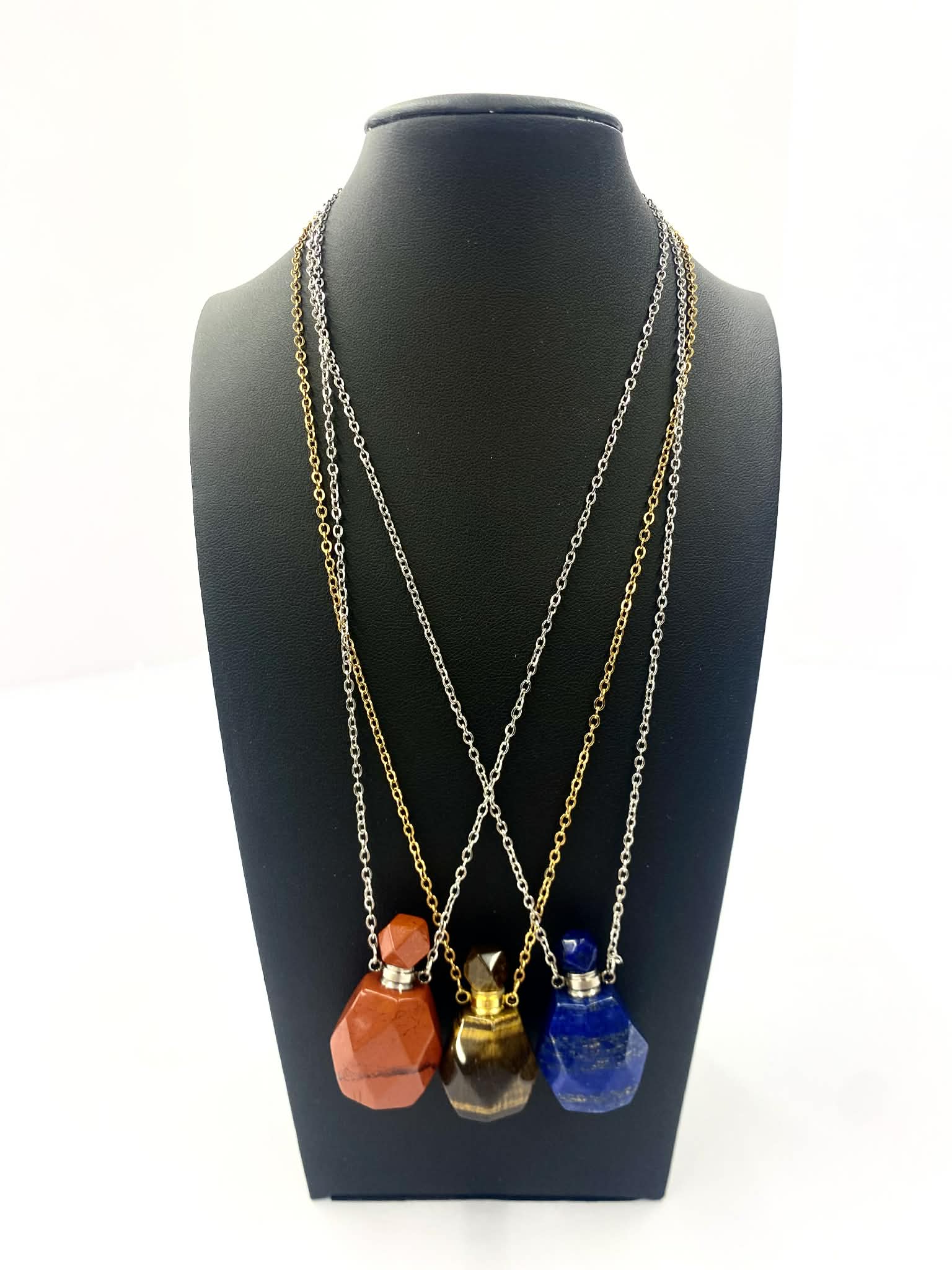 HYMGHO - Gemstone Potion Bottle Necklace - Assorted