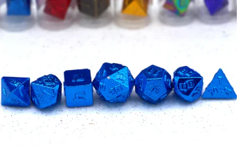 HYMGHO - 10MM Mini Metal RPG Dice Set - Blue