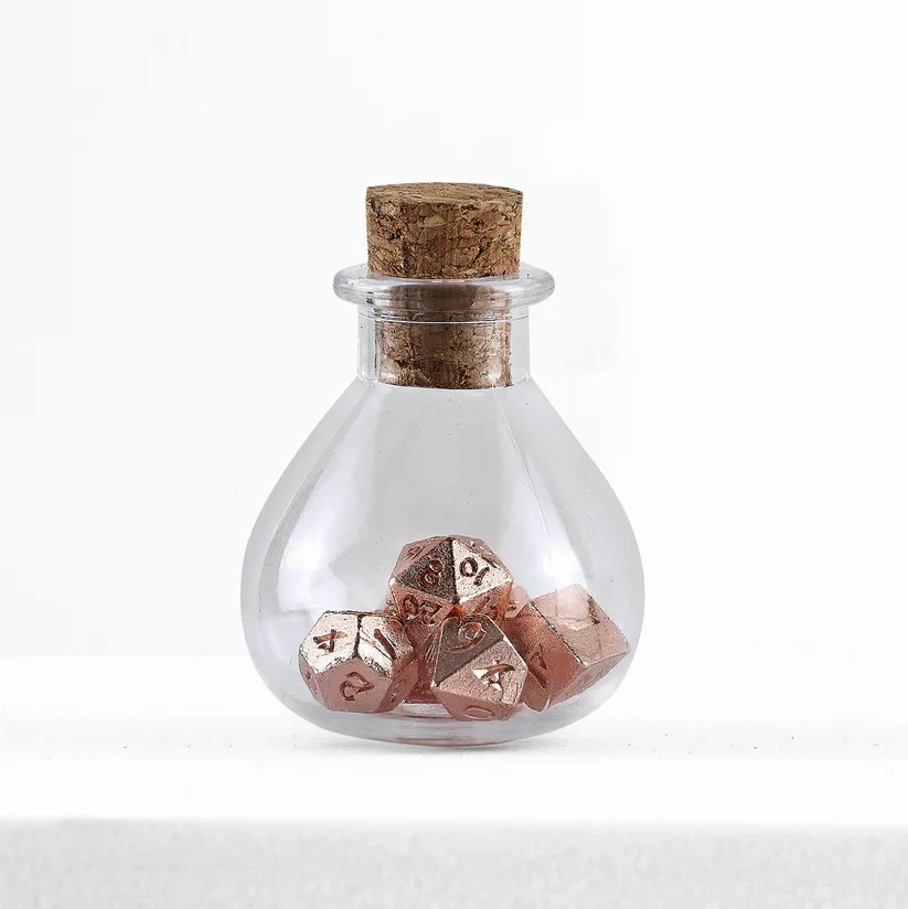 HYMGHO - Unseelie Mini Metal RPG Dice Set - Rose Gold