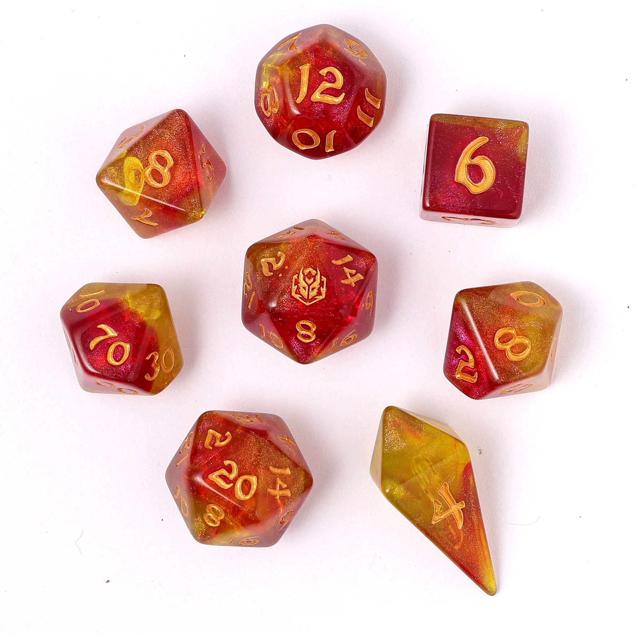 HYMGHO - Wyrmforged Rollers - Rounded Edge 8 Piece Polyhedral Dice sets - Image 10