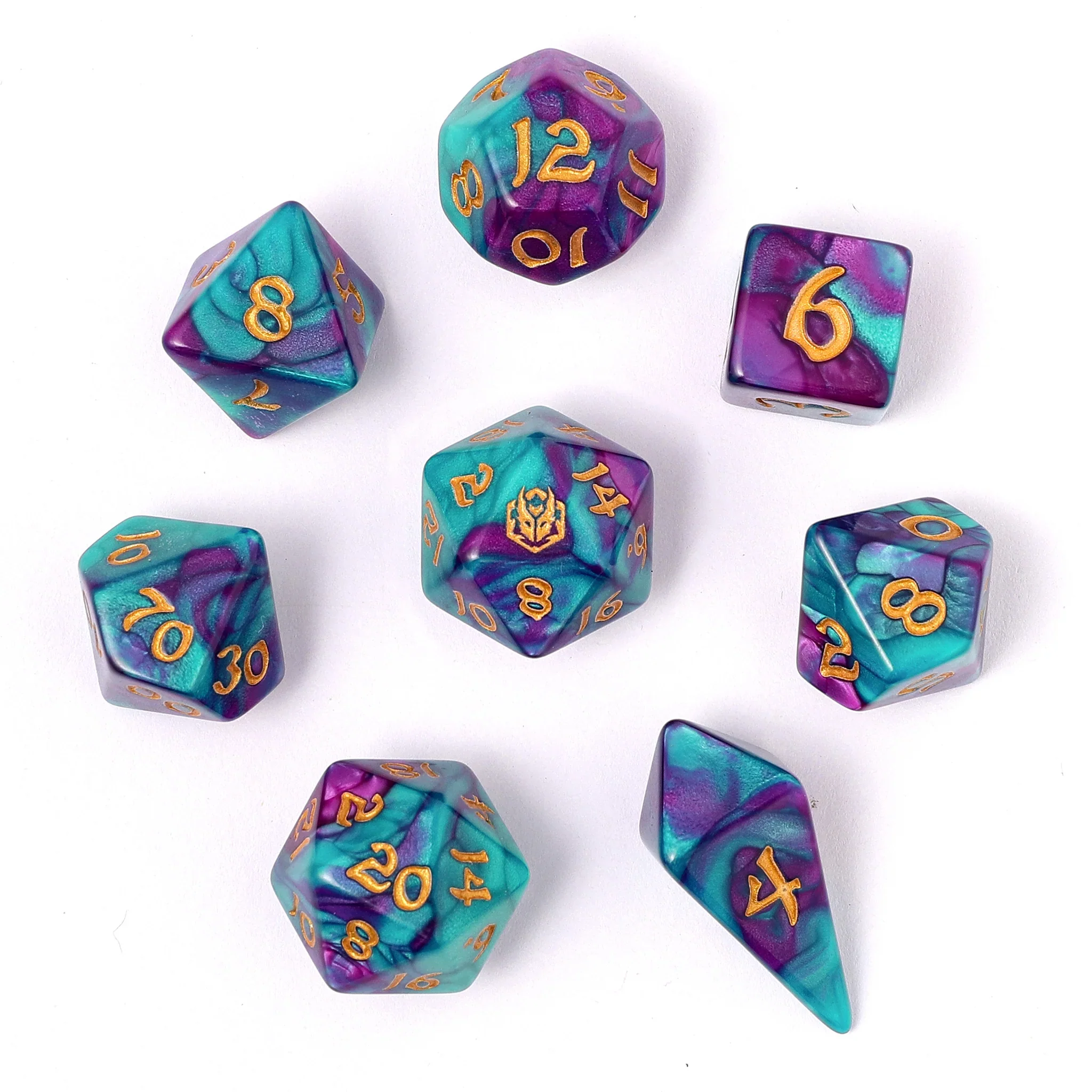 HYMGHO - Wyrmforged Rollers - Rounded Edge 8 Piece Polyhedral Dice sets - Image 12