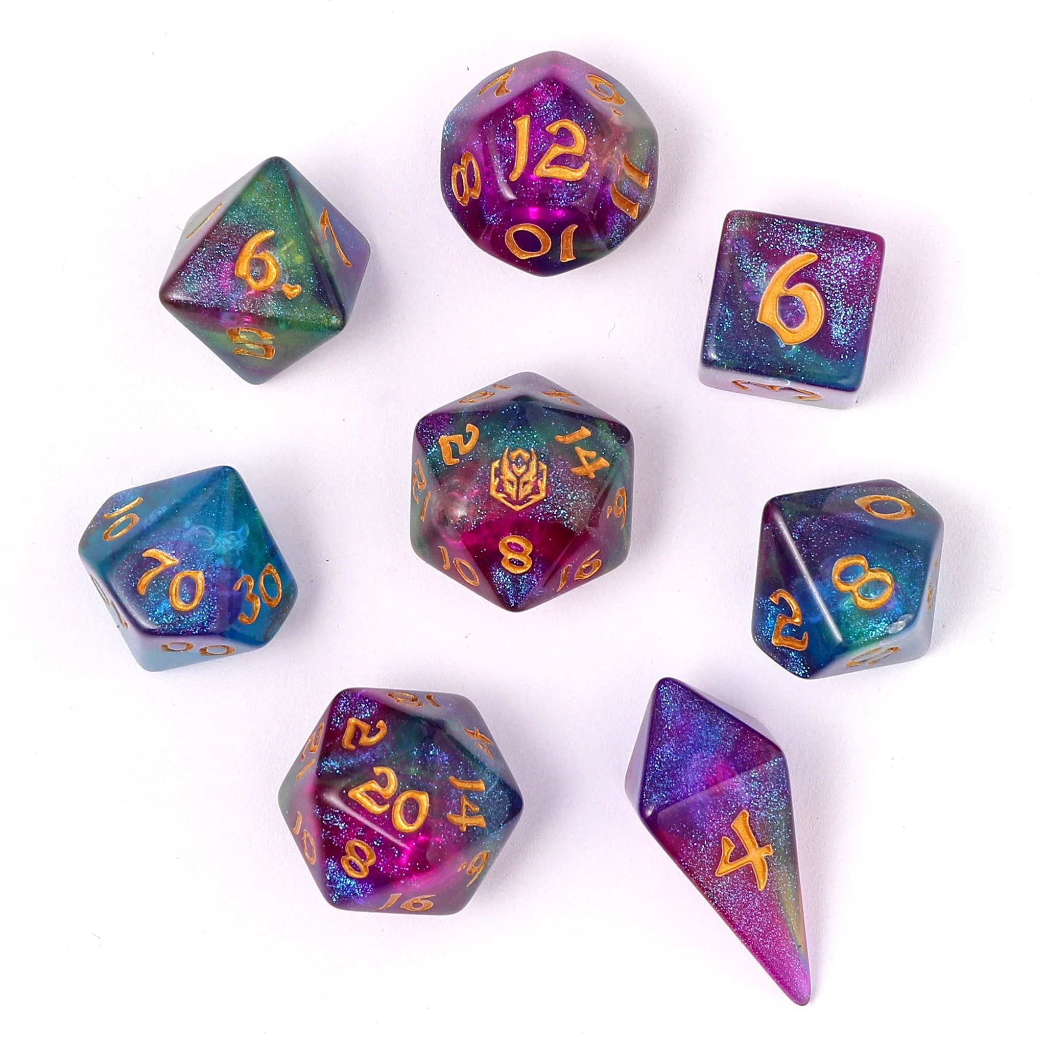 HYMGHO - Wyrmforged Rollers - Rounded Edge 8 Piece Polyhedral Dice sets - Image 15