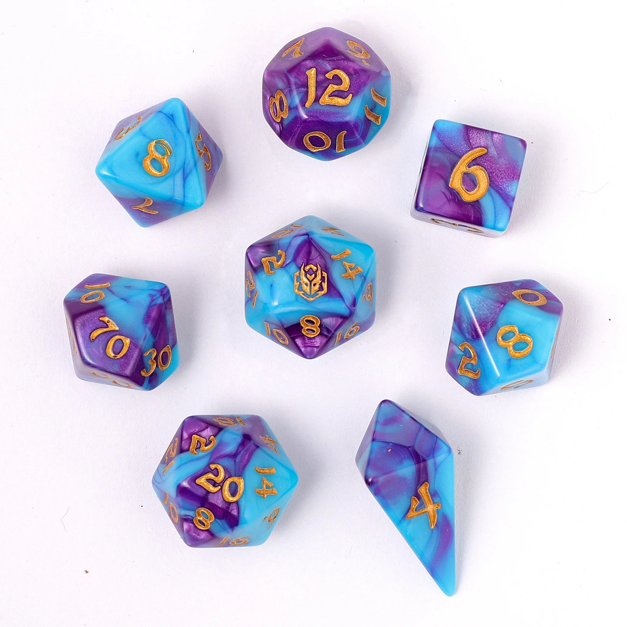 HYMGHO - Wyrmforged Rollers - Rounded Edge 8 Piece Polyhedral Dice sets - Image 16