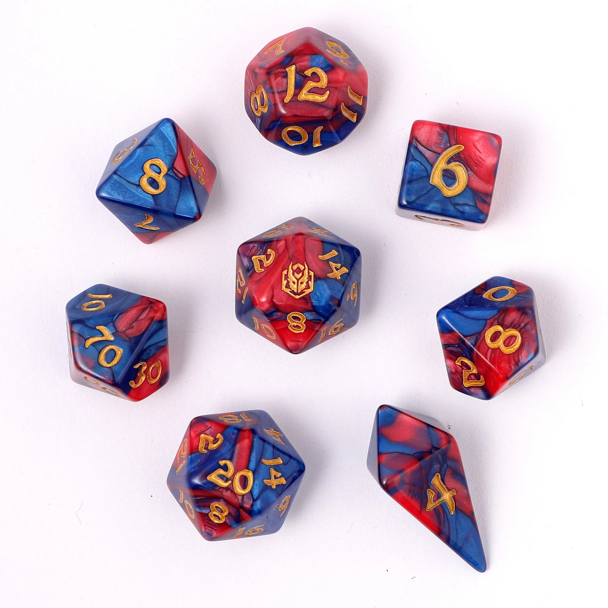 HYMGHO - Wyrmforged Rollers - Rounded Edge 8 Piece Polyhedral Dice sets - Image 3