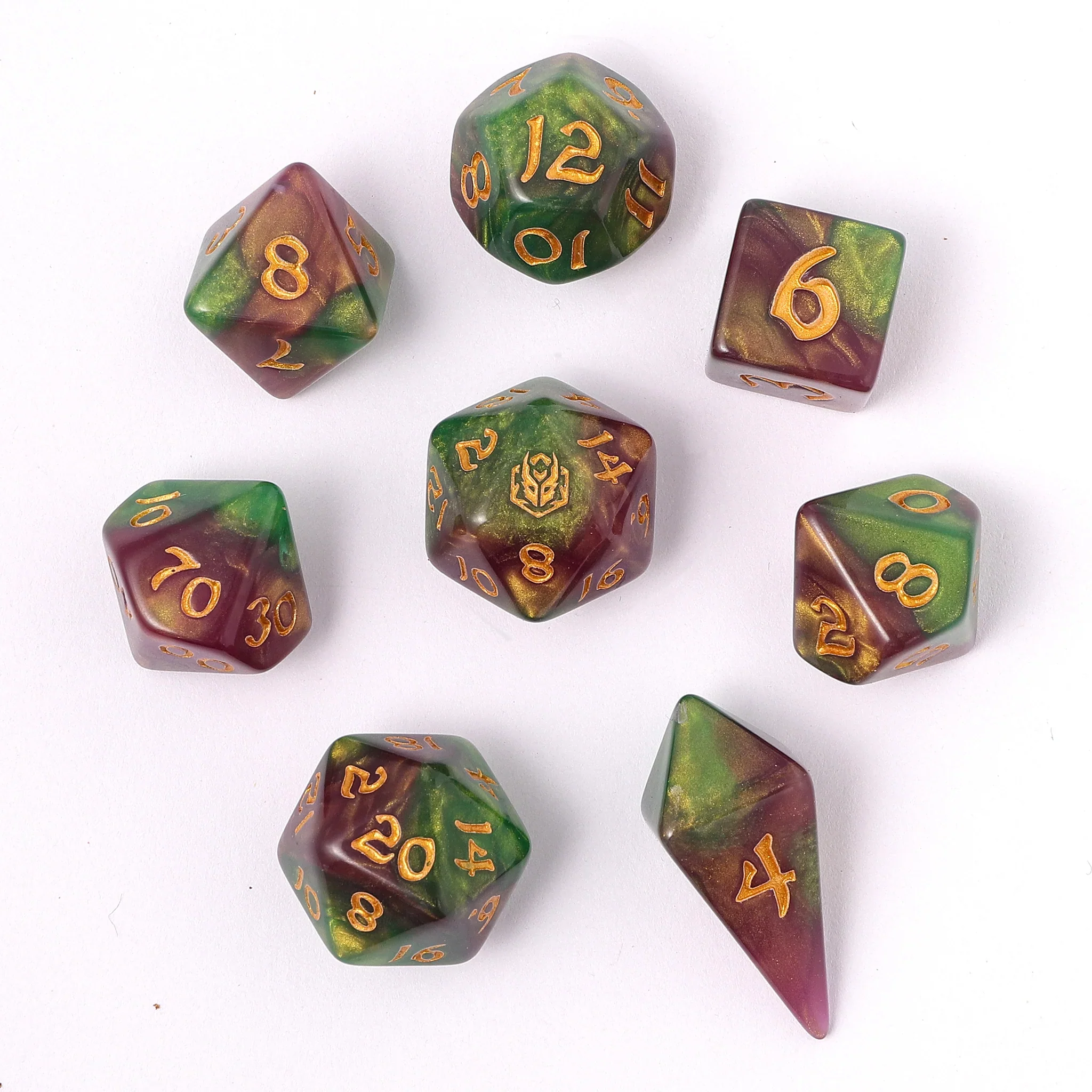 HYMGHO - Wyrmforged Rollers - Rounded Edge 8 Piece Polyhedral Dice sets - Image 4