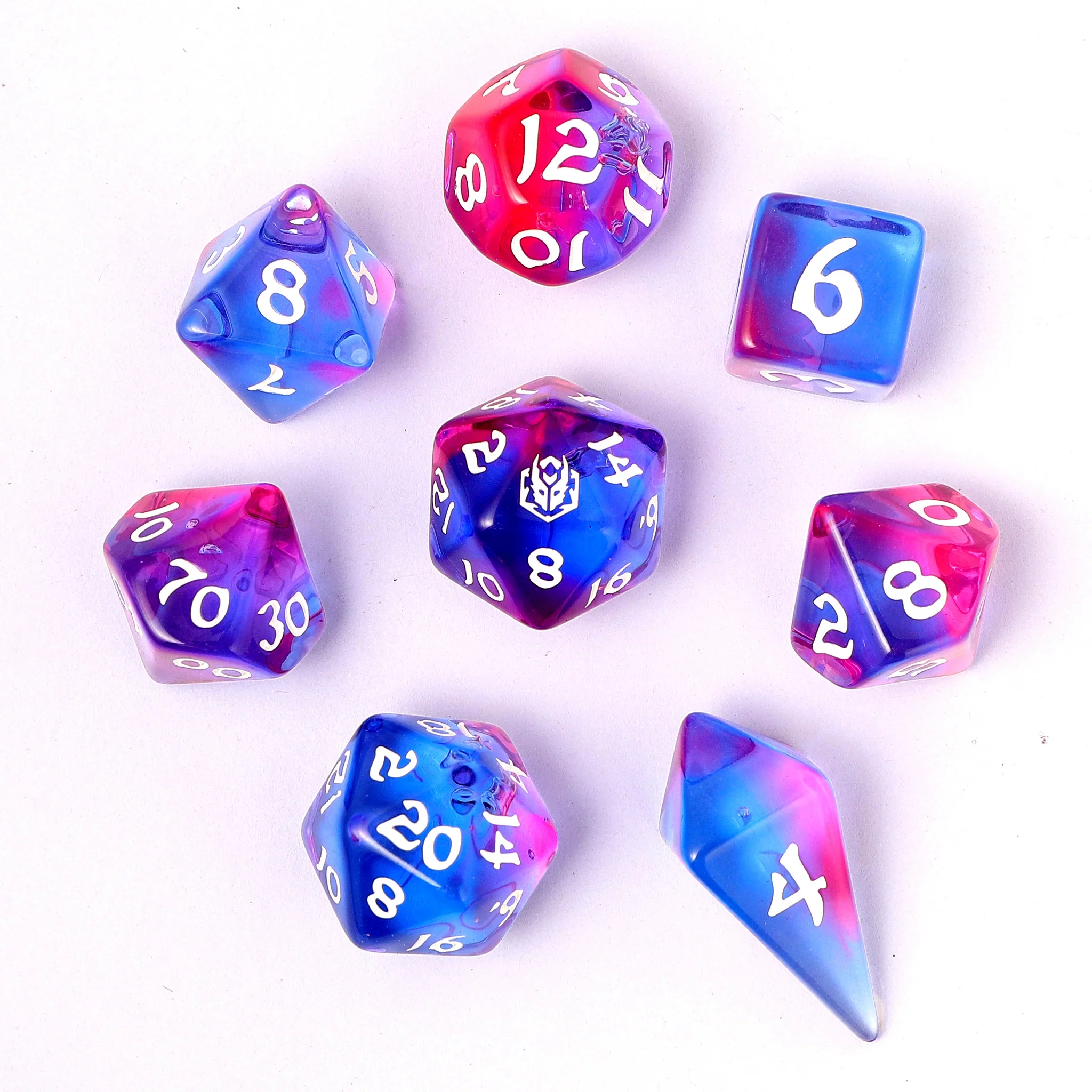 HYMGHO - Wyrmforged Rollers - Rounded Edge 8 Piece Polyhedral Dice sets - Image 6