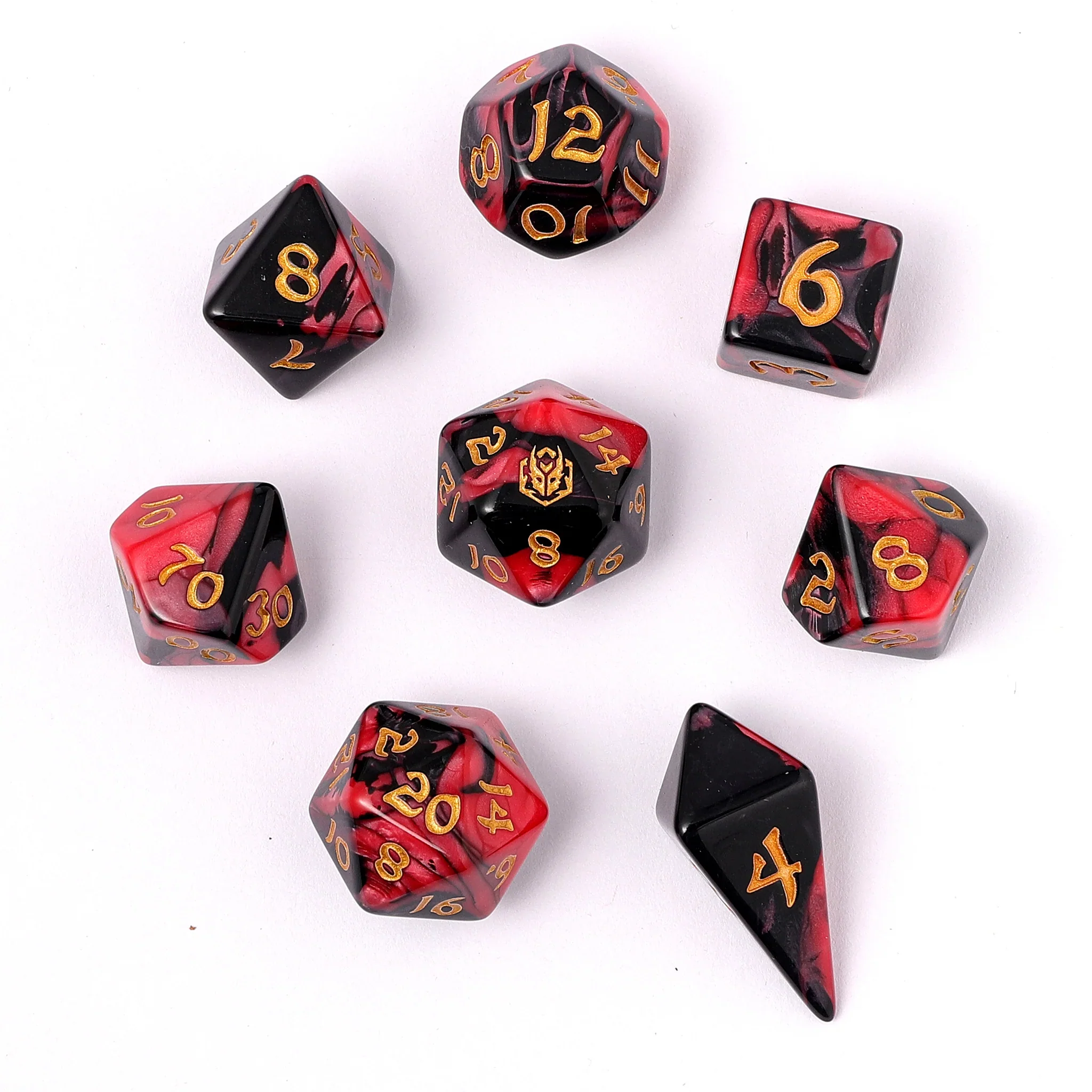 HYMGHO - Wyrmforged Rollers - Rounded Edge 8 Piece Polyhedral Dice sets - Image 9