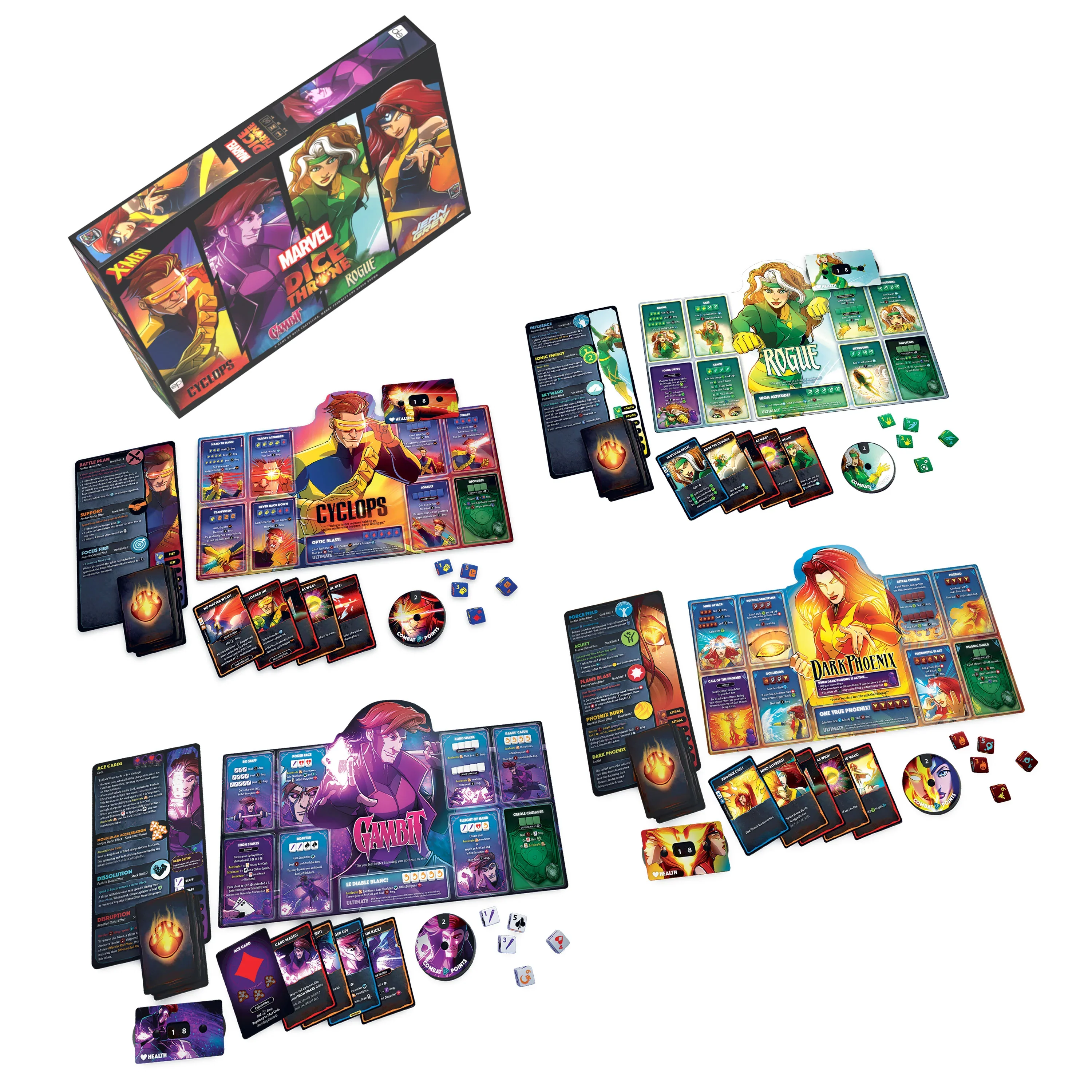 Marvel Dice Throne: X-Men Box 2 Lovers (Cyclops, Jean Grey, Gambit, and Rogue) - Image 2