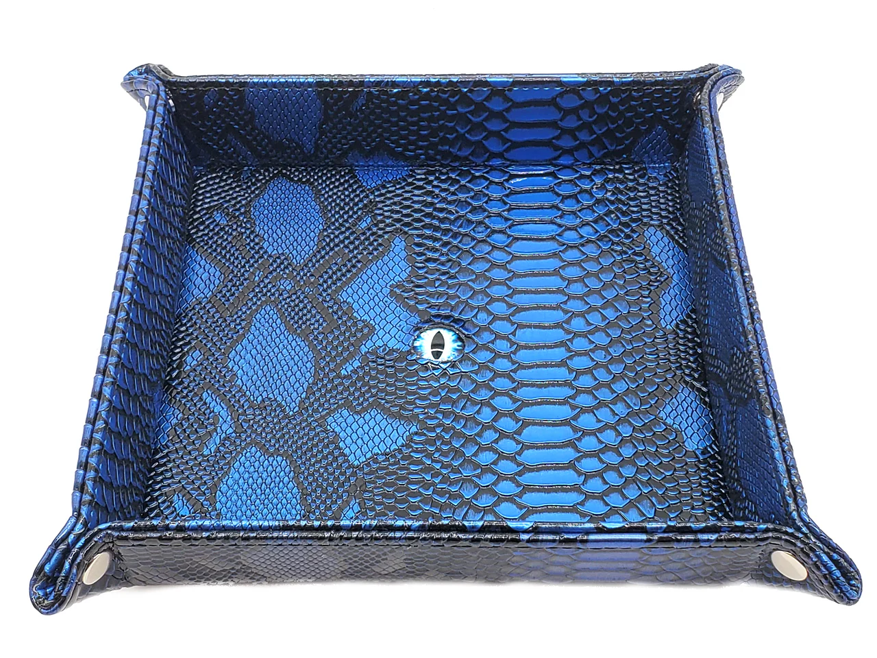 Old School Dice Dragon Eye Rolling Tray: Blue & Black