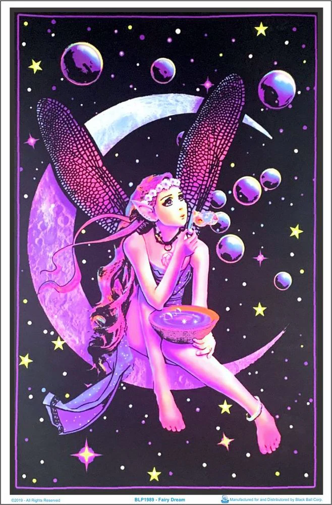 Poster: FAIRY DREAM - Joseph Charron - Flocked Blacklight