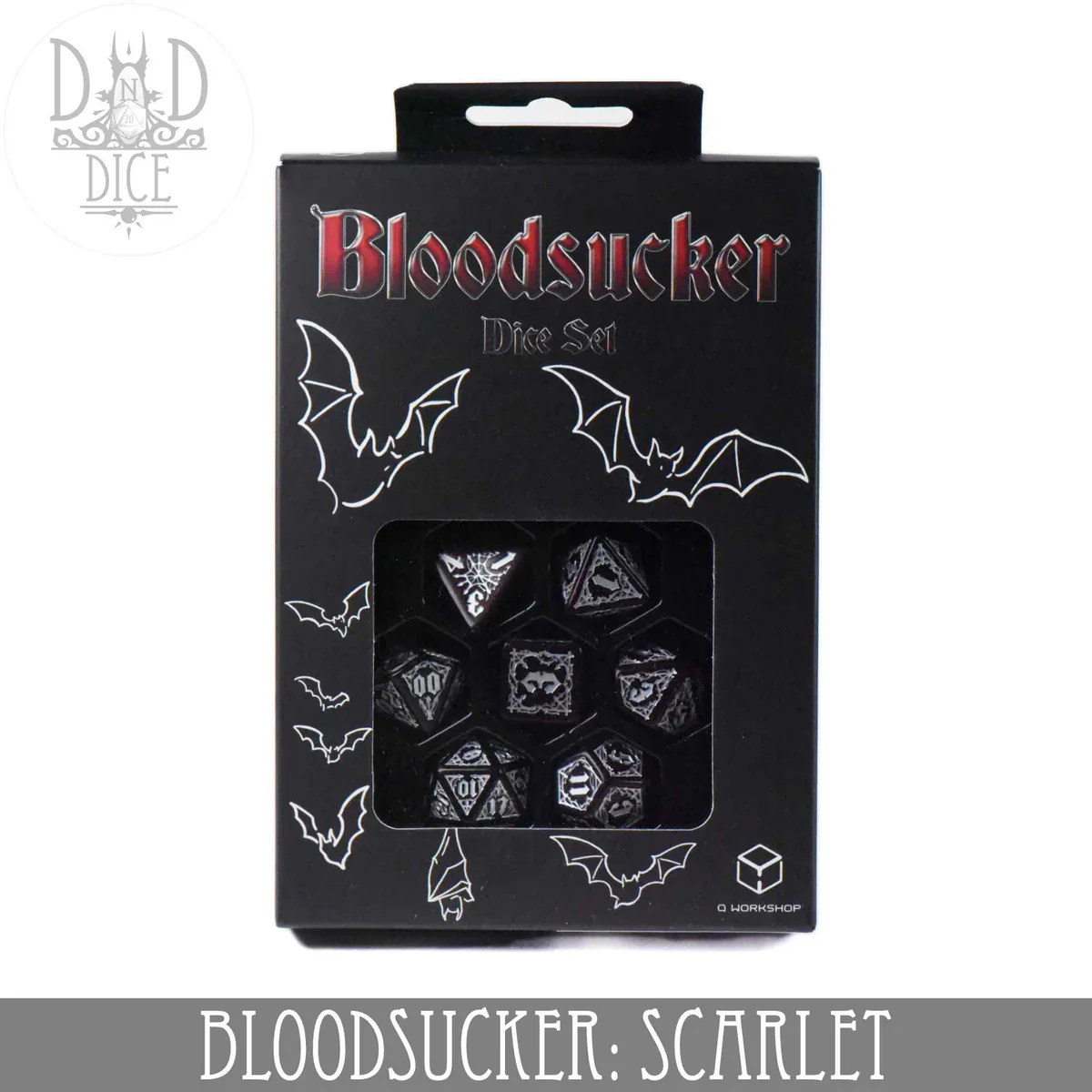 Q Workshop Poly 7 Dice Set: Bloodsucker Scarlet - Image 2