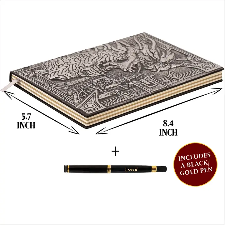 QMDirect 3D Faux-Leather Notebook / Journal - Silver Dragon - Image 3