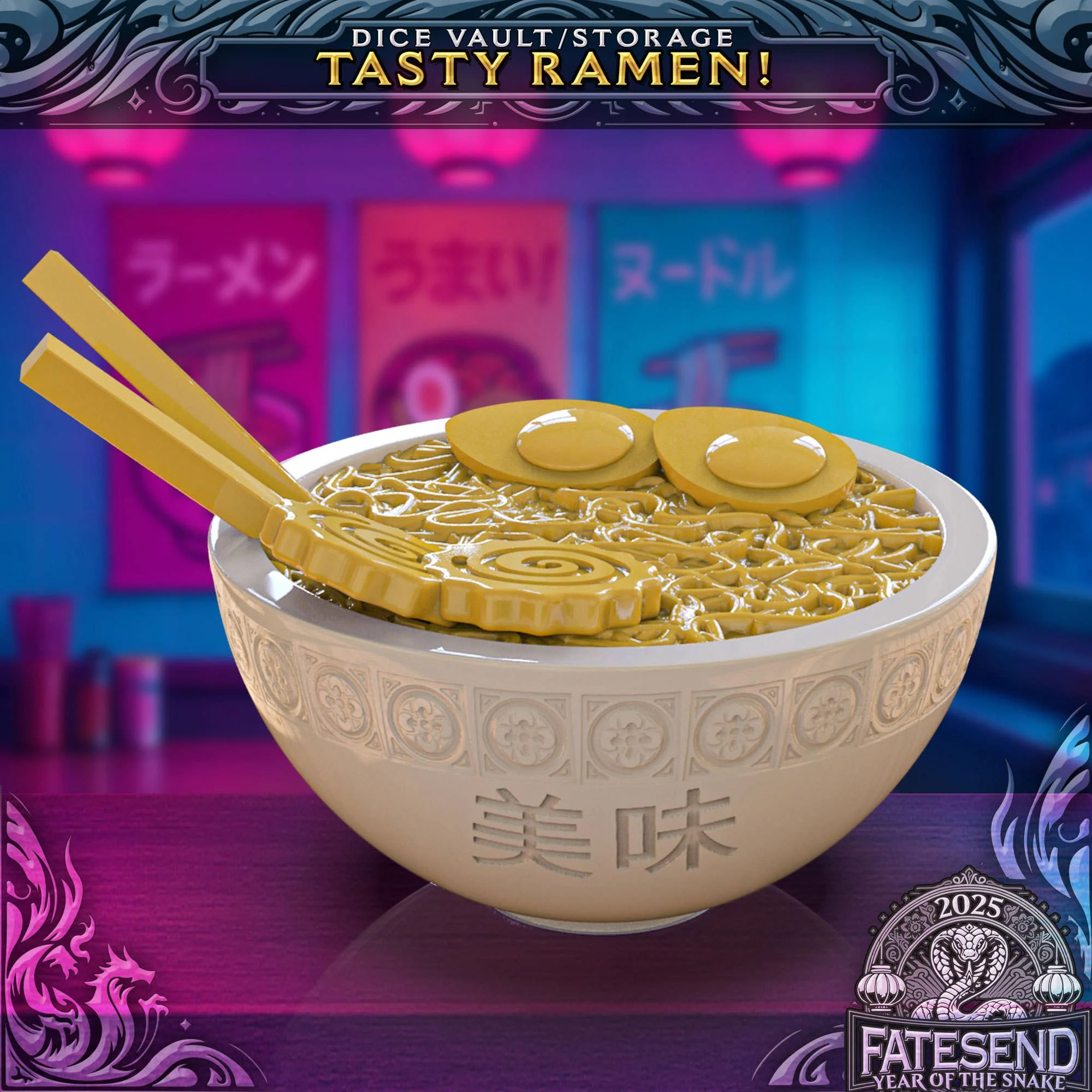 Ramen Noodle Bowl Dice Keeper | RPG, D&D, Daggerheart
