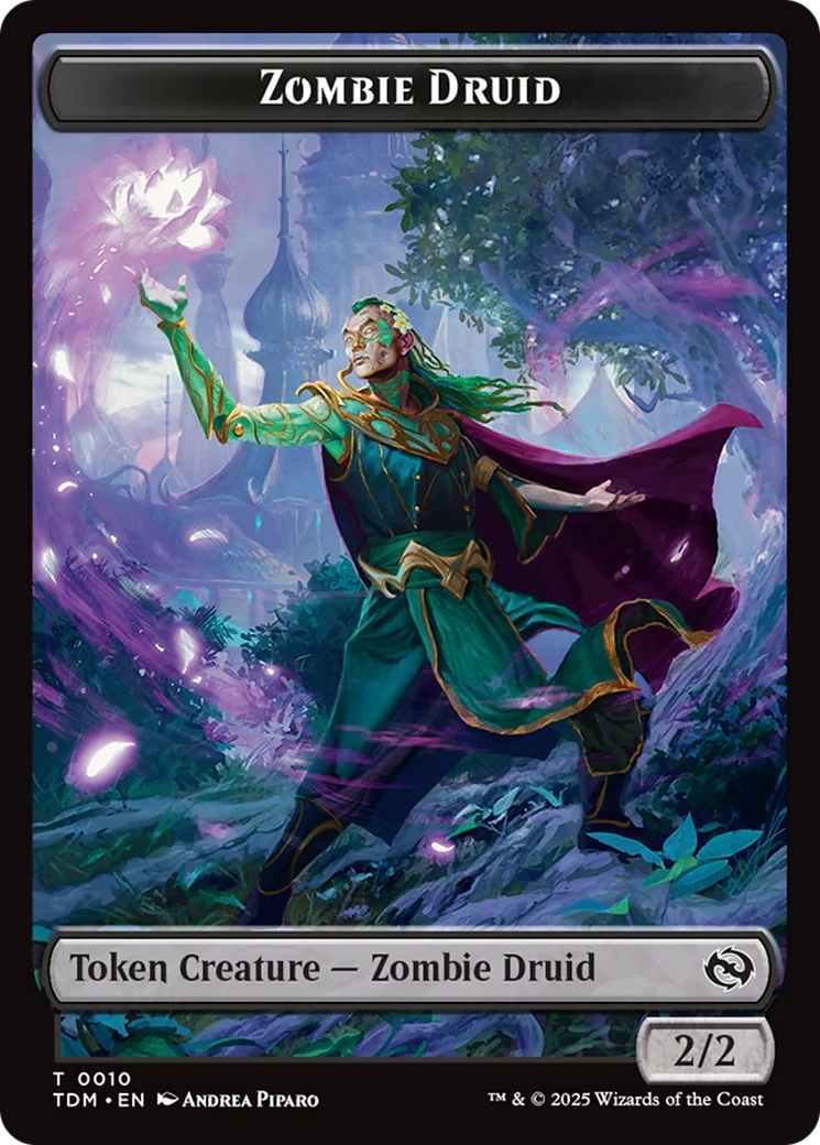 Salamander Warrior // Zombie Druid Double-Sided Token [Tarkir: Dragonstorm Commander Tokens] - Image 2