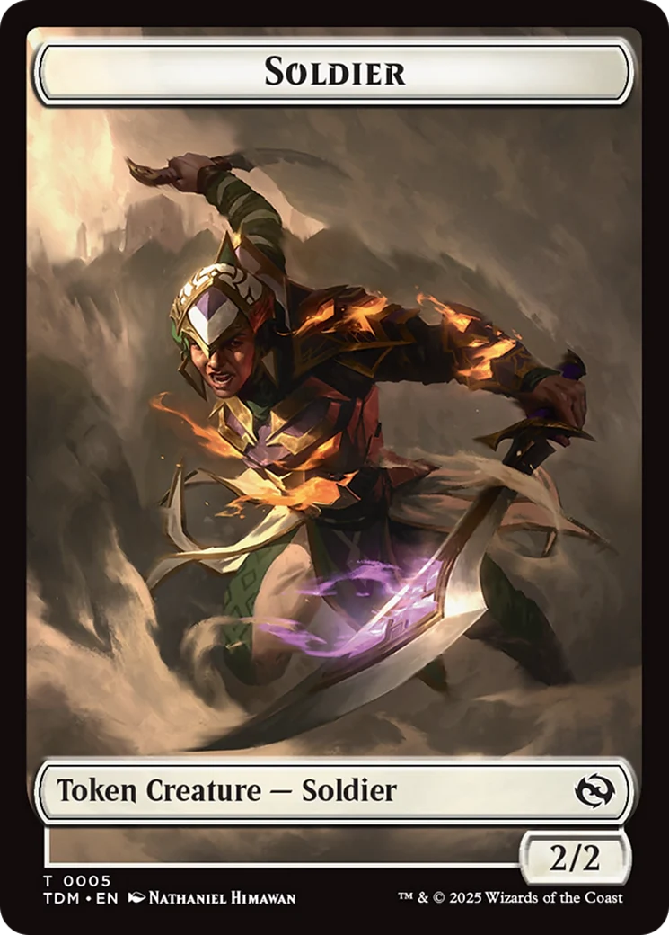 Solider (0004) // Solider (0005) Double-Sided Token [Tarkir: Dragonstorm Tokens] - Image 2