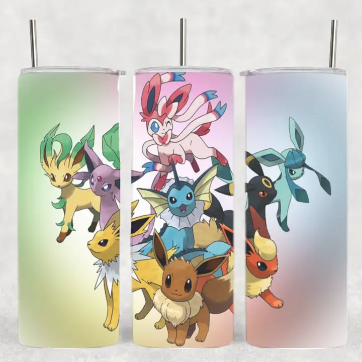 The Geek Boutique: Eevee Eveloutions Collage Poke Anime Drink Tumbler