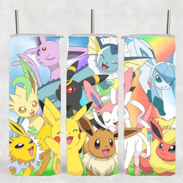 The Geek Boutique: Eevee Eveloutions w/ Pika Poke Anime Drink Tumbler