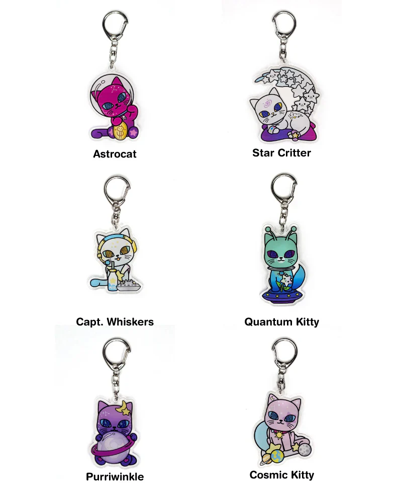 tokidoki Galactic Cats Acrylic Keychain Blind Box - Image 2