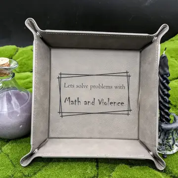 Triangle Treasury: Square Vegan Leatherette Dice Tray - Assorted Colors - Image 10