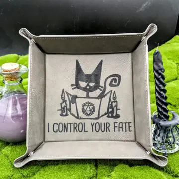 Triangle Treasury: Square Vegan Leatherette Dice Tray - Assorted Colors - Image 3